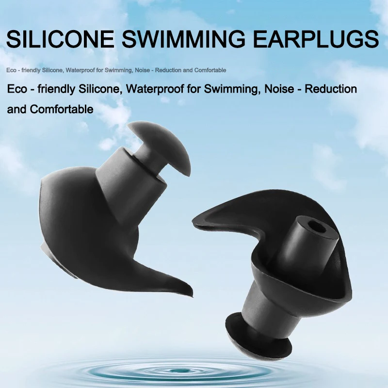 

Waterproof Noise - Cancelling Silicone Earplugs - Ideal for Swimming, Bathing, Sleep, Office - Lightweight & Durable