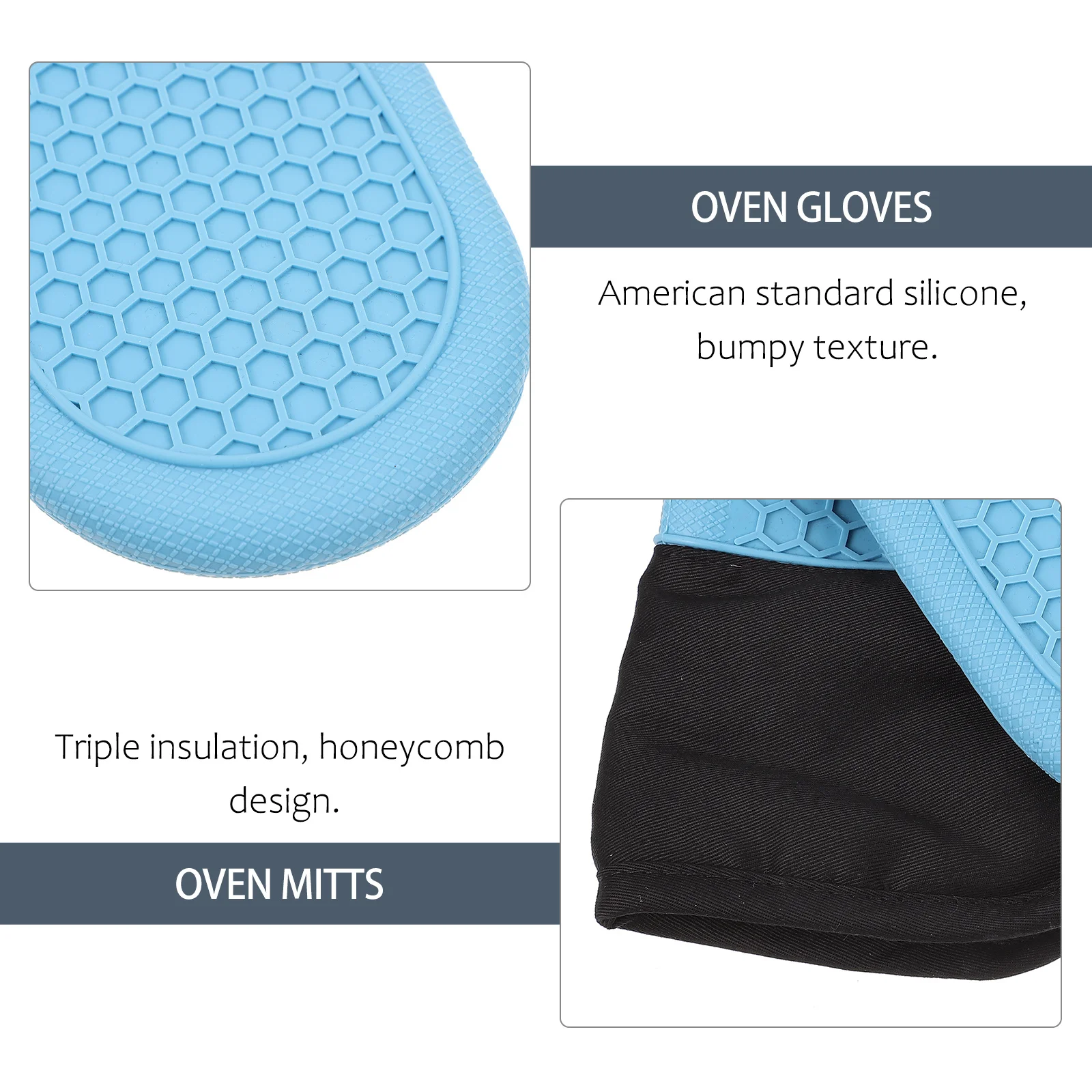 

2Pcs Heat Resistant Oven Gloves Silicone Kitchen Gloves for Cooking Baking Barbecue Microwave Use Anti-Slip Comfortable