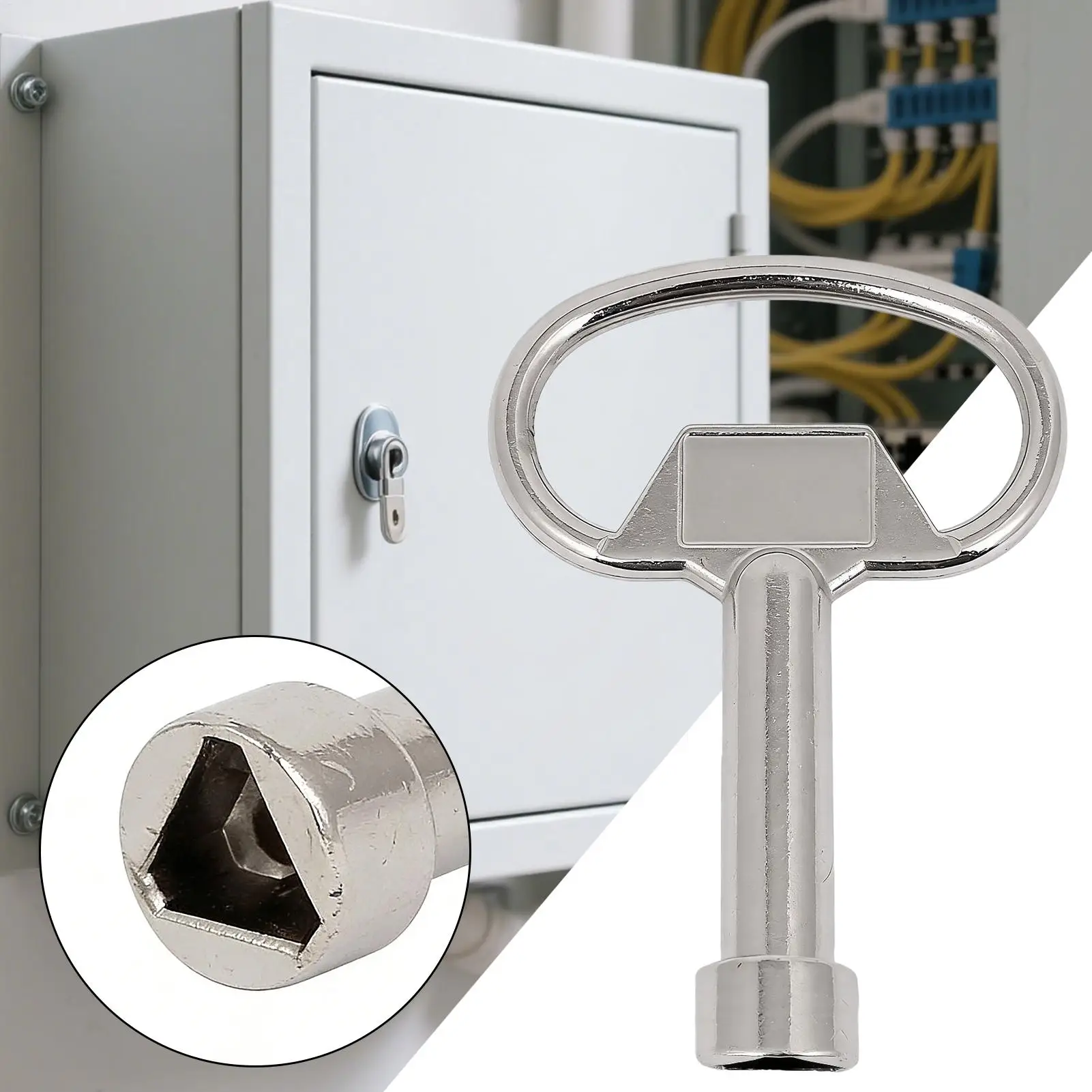 Elektrischer Schaltschrank-Schlüssel, Metall-Dreiecksschlüssel, Gas- und Wasserzähler-Paneelschlüssel für Ventile, Spülkasten, Sicherheitsbox, HVAC-Einheit