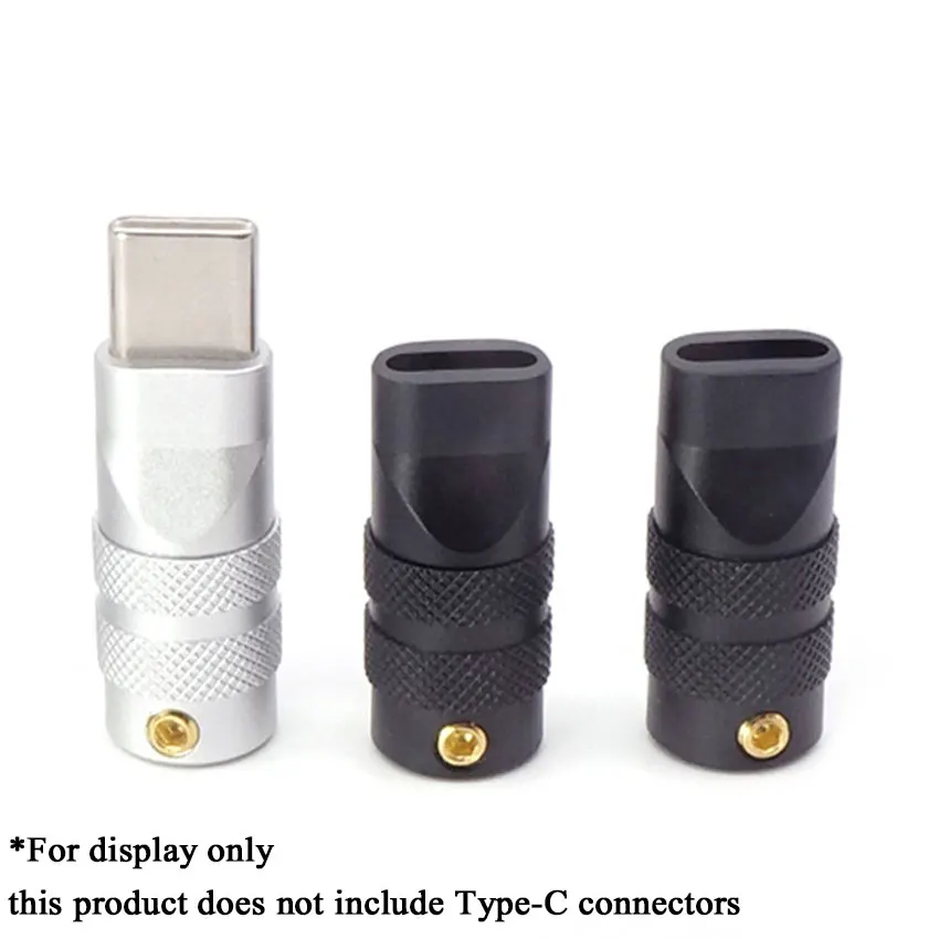 4pcs USB C Type-C for Shell for Case Data Cable Wire Plug Metal for Shell DIY Accessories 2x0.6cm Black White Housing