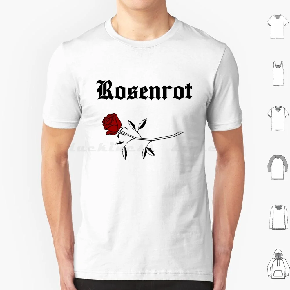 Rosenrot-Camiseta negra de algodón para hombres y mujeres, banda con estampado artesanal, letras de Heavy Metal Du Hast