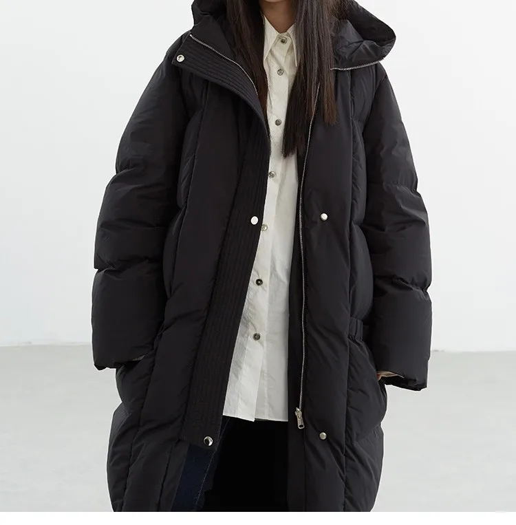 Women's Mid-Length Goose down Jacket~Thickened Warm Coat 2026 Autumn and Winter New Style Hooded Top