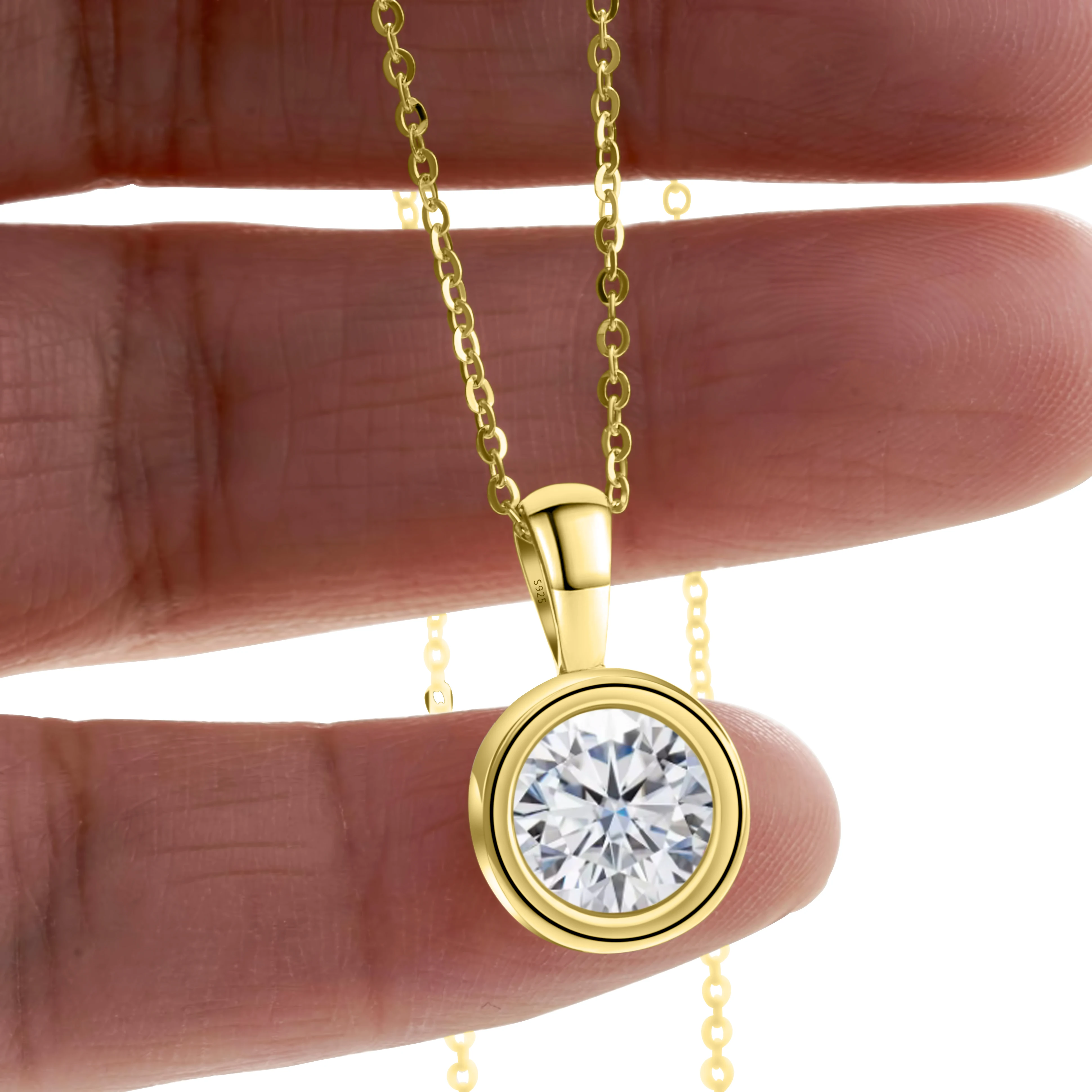 

Сверкающее 2 карата 8 мм, роскошное ожерелье из стерлингового серебра 925 пробы с муассанитом для очаровательных женщин, тестер бриллиантов, подарок на годовщину