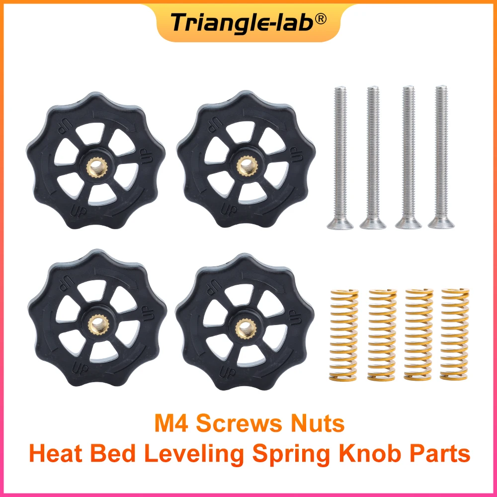 C Trianglelab M4 Screws Nuts Heat Bed Leveling Spring Knob Parts M4 Levelling Wheel For Ender3 CR-10 3D Printer