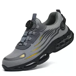 Zapatos de seguridad ligeros para hombre, zapatillas de trabajo con Cabeza de Acero, antigolpes, estándar europeo, antipinchazos