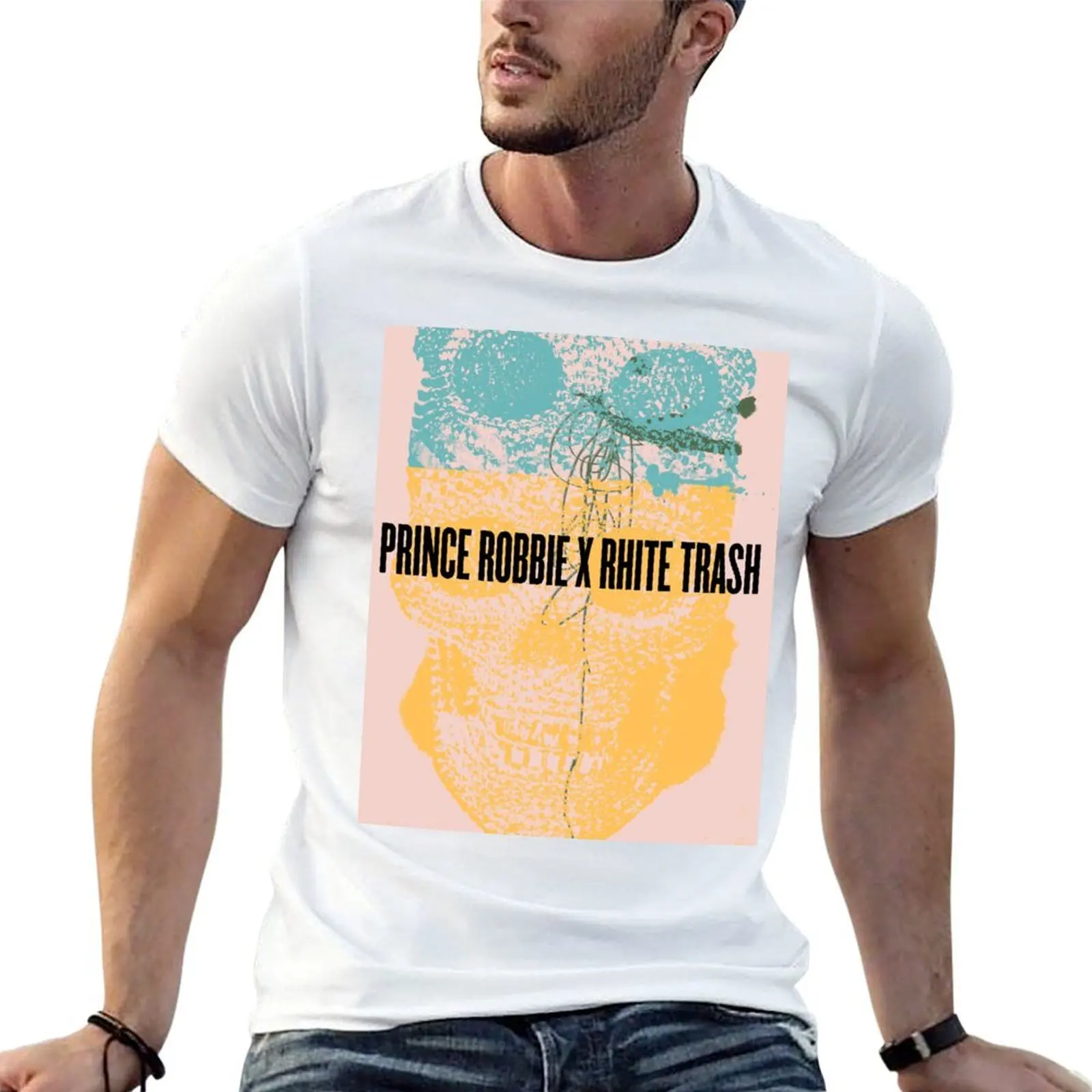 Prince Robbie X Rhite Trash Skull (Promo) T-Shirt graphics summer clothes t shirts for men cotton
