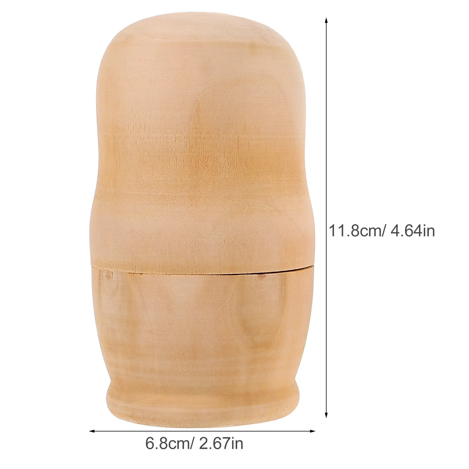 2Sets Wooden Nesting Matryoshka Crafting Kits Unpainted Five Layers for DIY Painting Kids Art Projects Gifts DIY Nesting