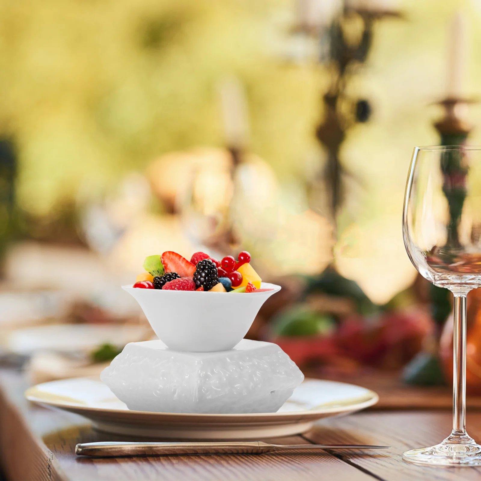 

Stone Texture Ceramic Dessert Bowl Footed Ice Cream Serving Bowl for Home Restaurant Wedding Party Snack Fruit Salad Yogurt