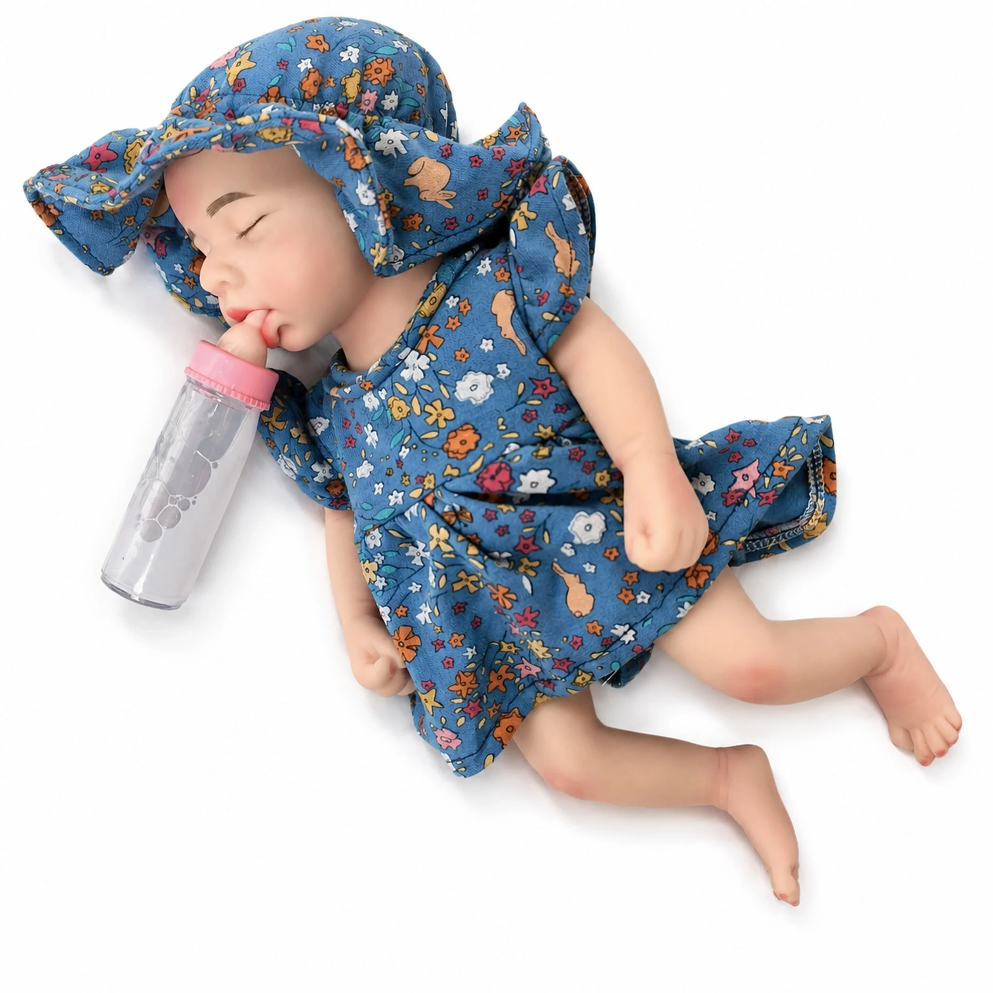 13 Inch All Silicone Reborn Baby Doll Loulou Girl Solid Silicone Flexible Elastic Super Soft Doll Birthday Christmas Gift