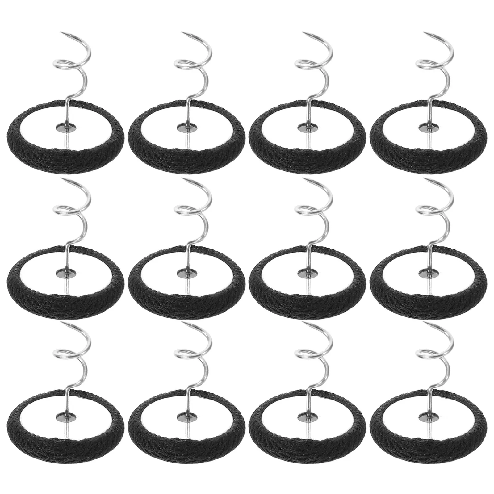12Pcs Fabric Button Twist Pins Upholstery Tacks Black for Sofa Slipcovers Bed Skirts Headliner Mattress Skirt Holders