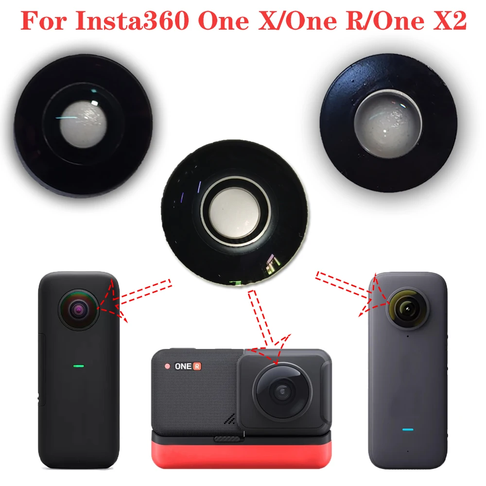 Lente de Cristal frontal de repuesto para Insta360 One X/One R/One RS Twin Edition/One X2, piezas de reparación de lente de cámara