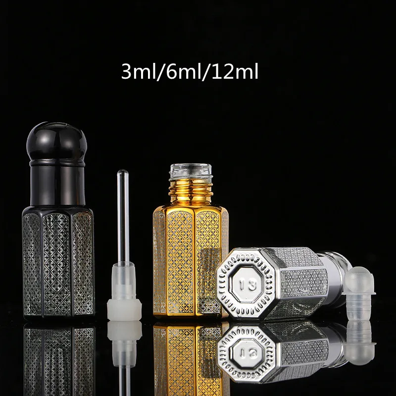 Wholesale 120pcs Arabic Crystal Attar oil bottle Glass Bottle Essential oil Bottle for Perfume Oil with Dropper Stick /Roller