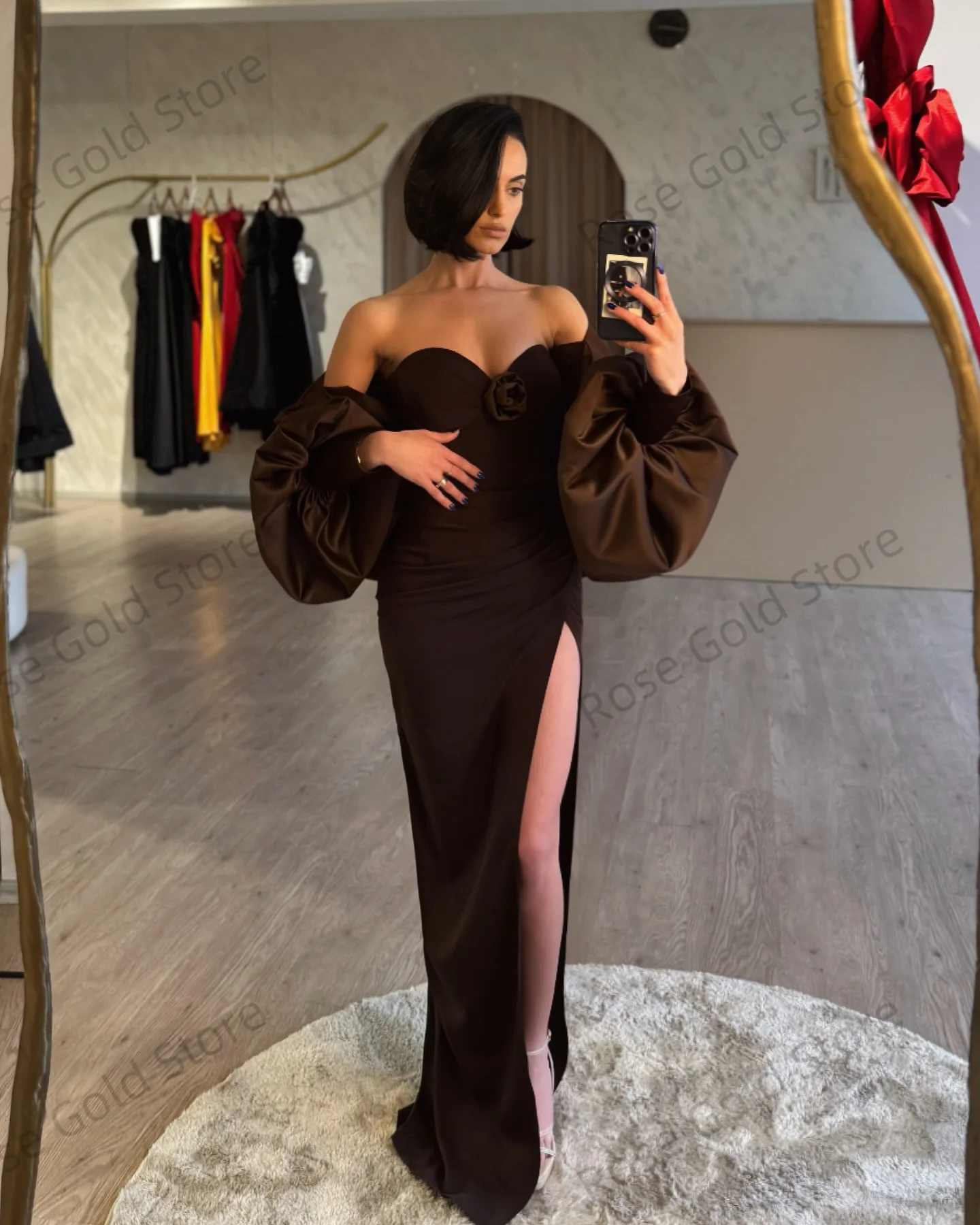 Nieuwe zeemeermin avondjurk klassieke lieverd formele vestidos de gala met bloemceremonie moderne zijsplit gewaden de soiree