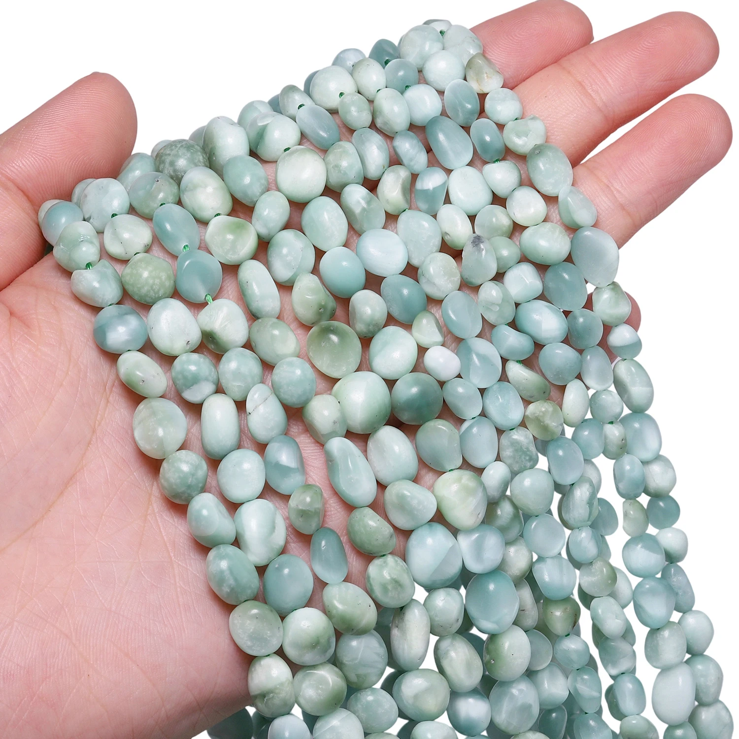 Natural Blue Angelite Stone Beads 6-8mm 8-10mm Irregular Loose Spacer Beads for Jewelry Making Diy Bracelet Accessories