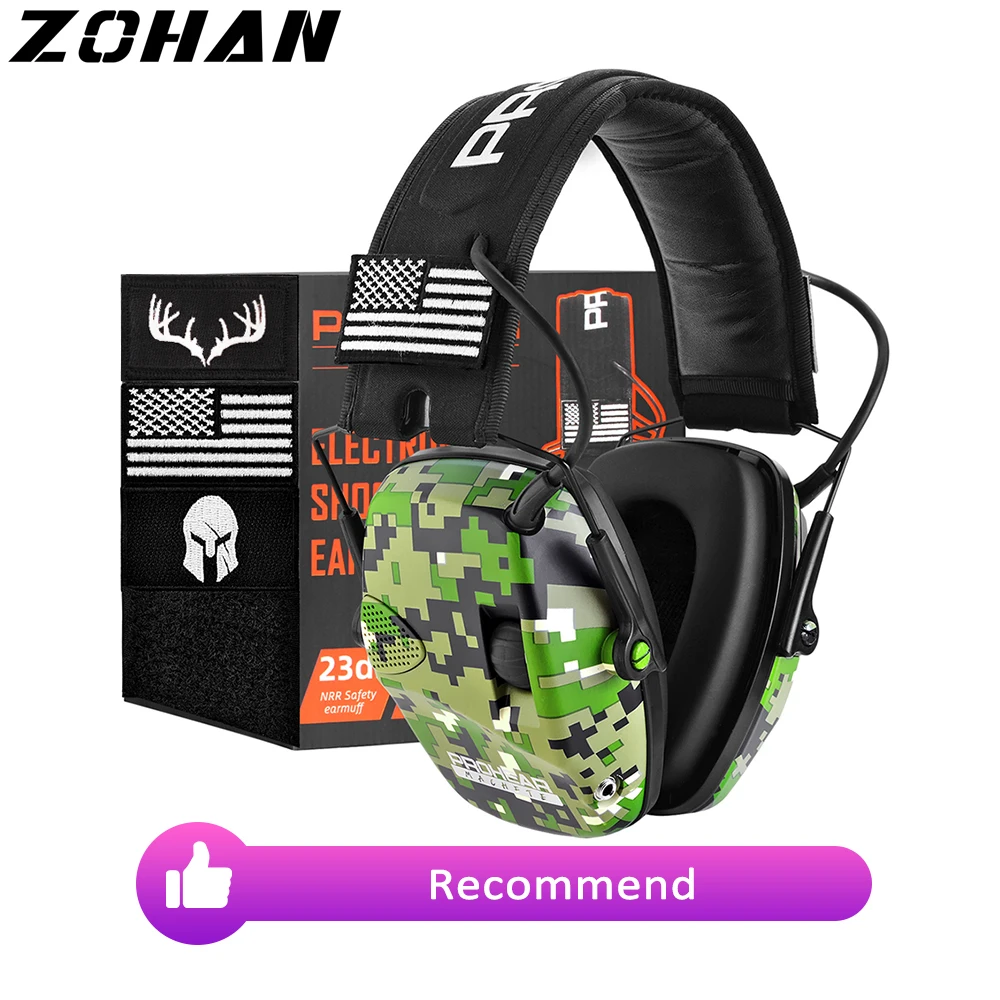 

ZOHAN Tactical Electronic Shooting Earmuffs Hearing Protection Noise Reduction Sound Amplification For Hunting Shoot Range