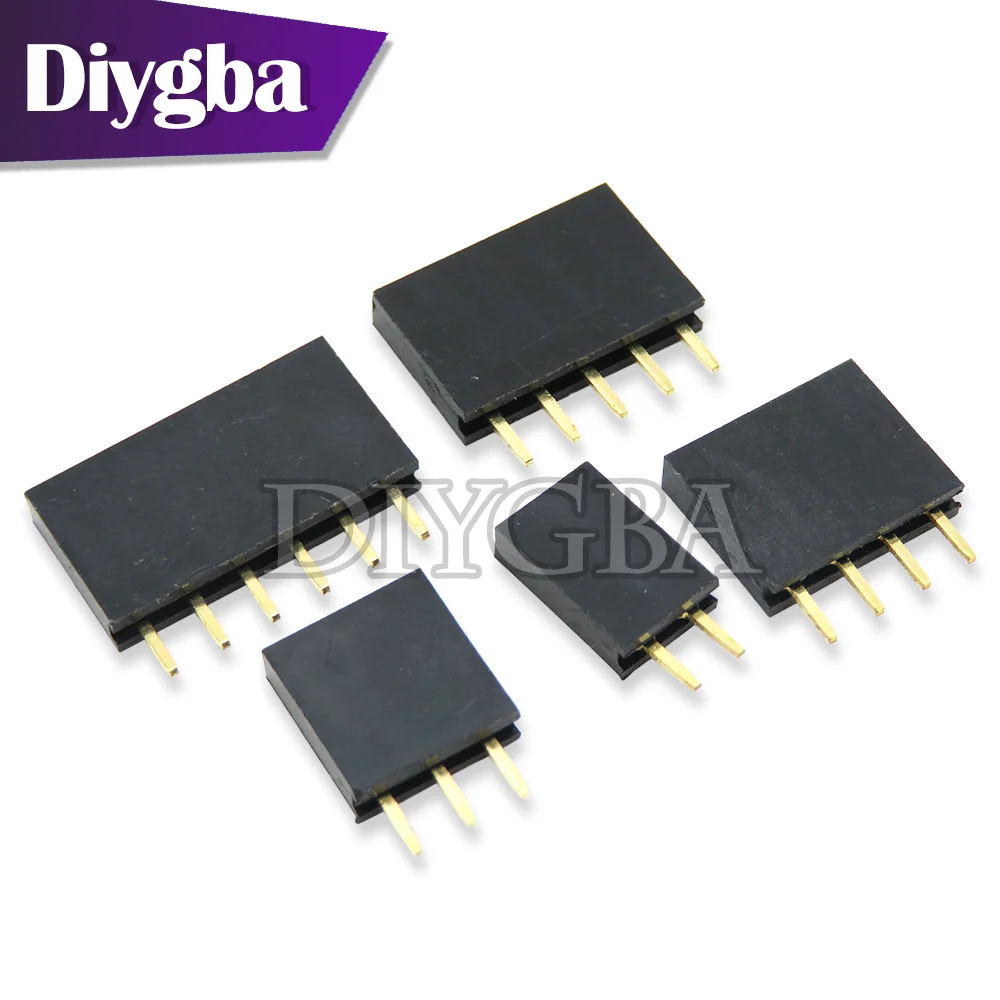 Soquete fêmea do Pin da única fileira, conector do PWB para Arduino, passo de 2.54mm, 2Pin, 3Pin, 4Pin, 5 Pin, 6 Pin, 7 Pin, 8 Pin, 9 Pin, 10 Pin, pin 11, 40Pin, 10 PCes