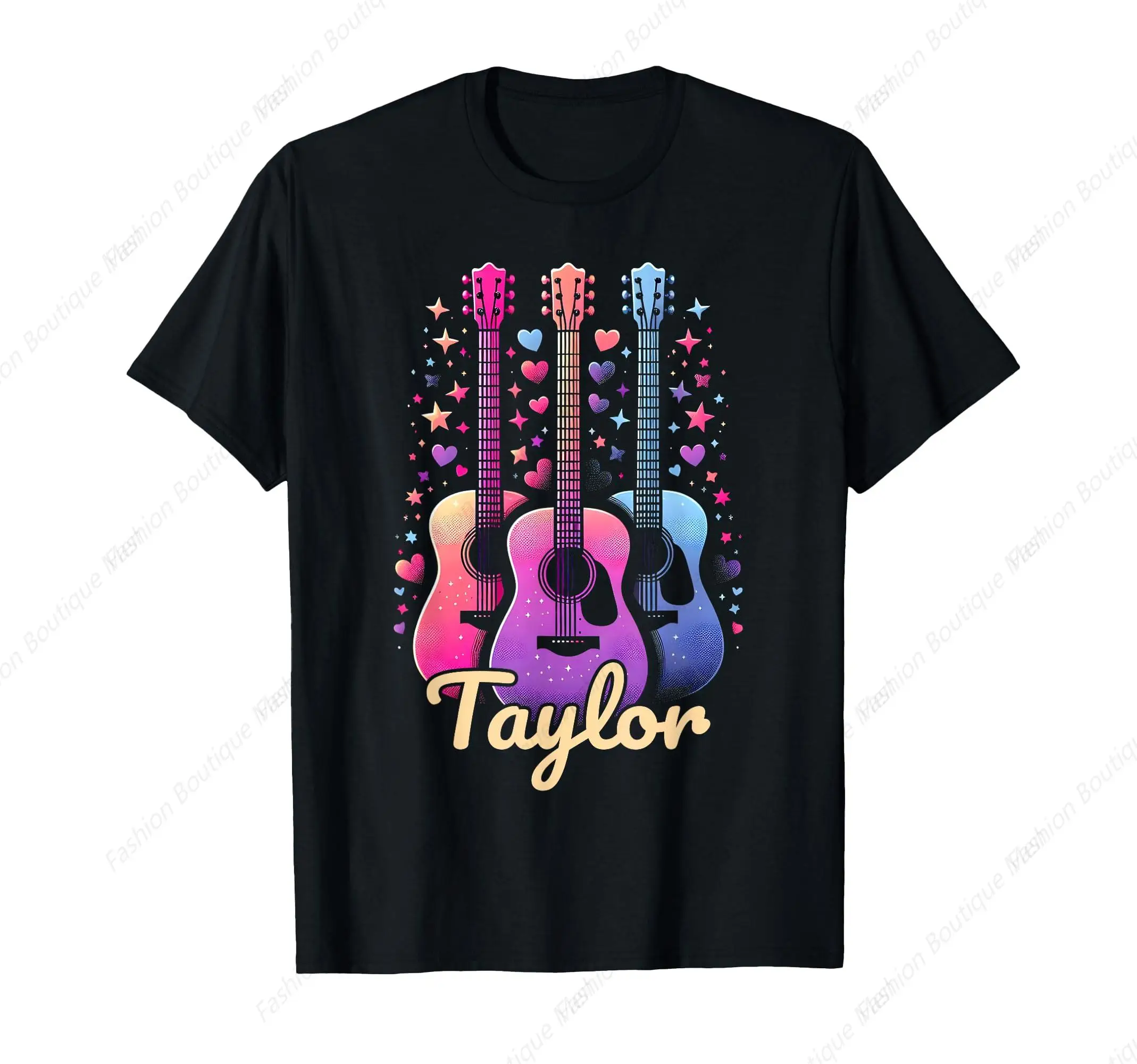 

Vintage Taylor First Name Personalized Groovy 80s Guitar T-Shirt Men Women Cotton Shirt