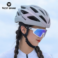 WEST BIKING Female Lightweight Cycling Helmet Integrated Aerodynamic Sport Bicycle Helmet Safe Cap Road MTB Bike Colorful Helmet