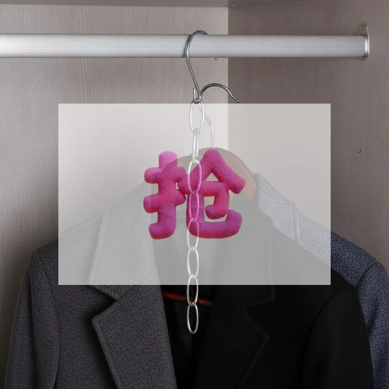 1/5Pcs Space Saving Metal Clothes Hanger Chain 8 Slots Hold Multiple Garments For Small Closet Dorm Apartment Storage