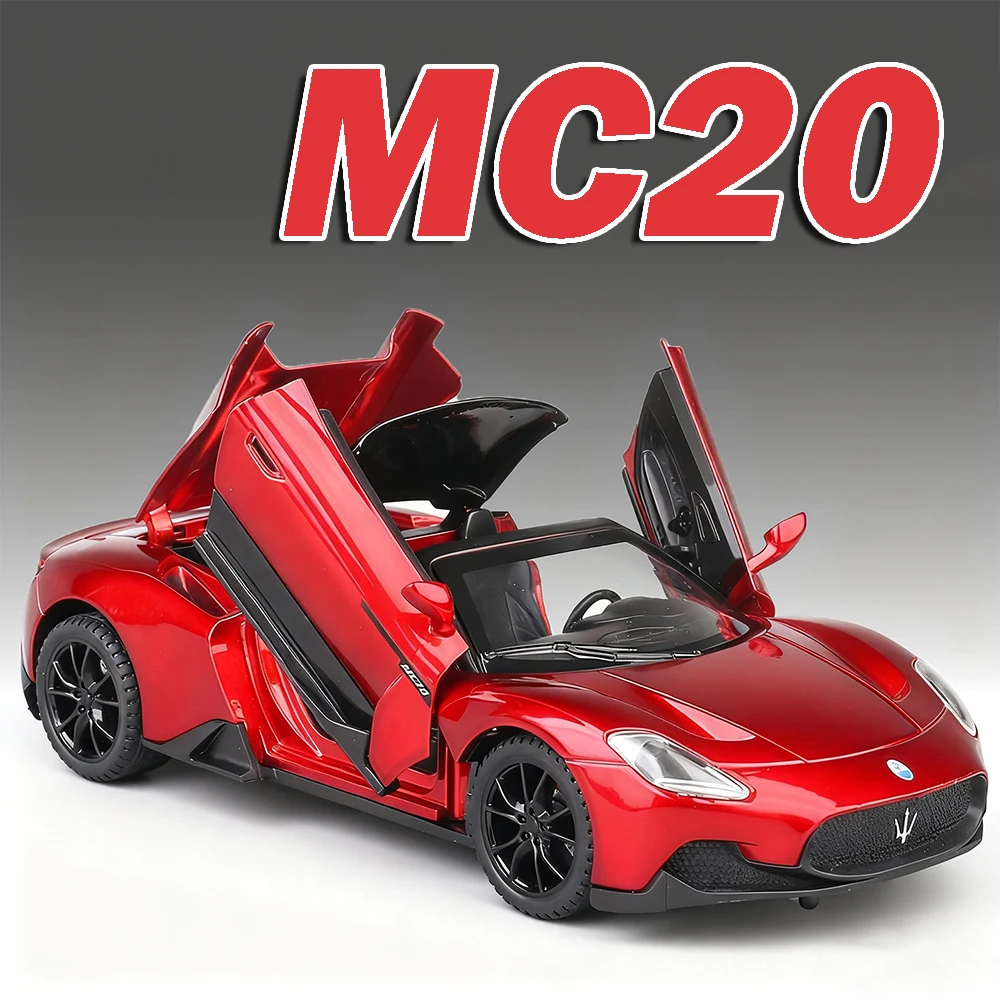 Sportwagen im Maßstab 1:32 Modell MC20 Tomahawk SRT Spielzeug Legierung Druckguss Sound Licht Türen geöffnet zurückziehen Ornament Supercars für Kinder