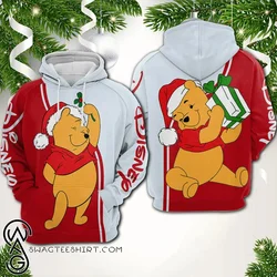 Disney Men Pooh Bear Hoodie Spring Autumn Cute Cartoon Pullover Christmas Hooded Clothing Women Fashion Trend Top Coat With Hat