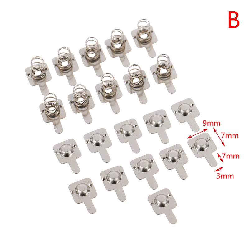 10pair/ 7 * 9mm Replacement Metal Batteries Spring Contact Plate Silver For AAA Batterie