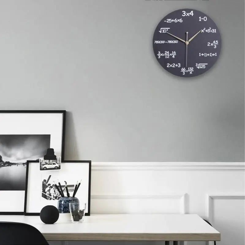 Math Clock Unique Wall Clock Modern Design Novelty Maths Equation Clock