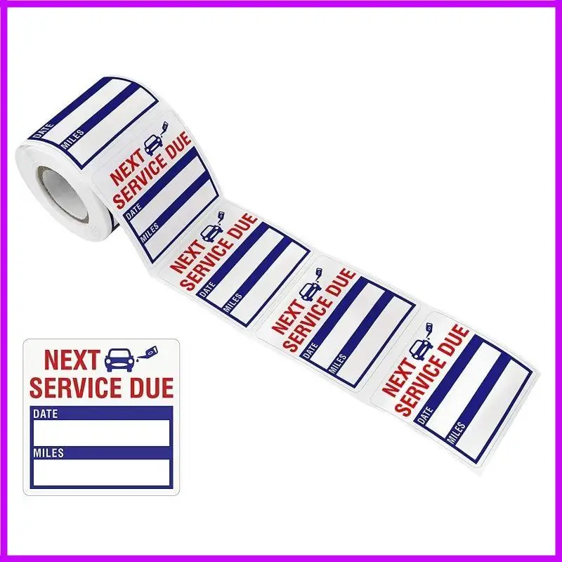R9CC 150x 2 Next Oil Change Due Service Stickers Windshield Labels Practical Reminder Decals Smoothly Writable Surfaces