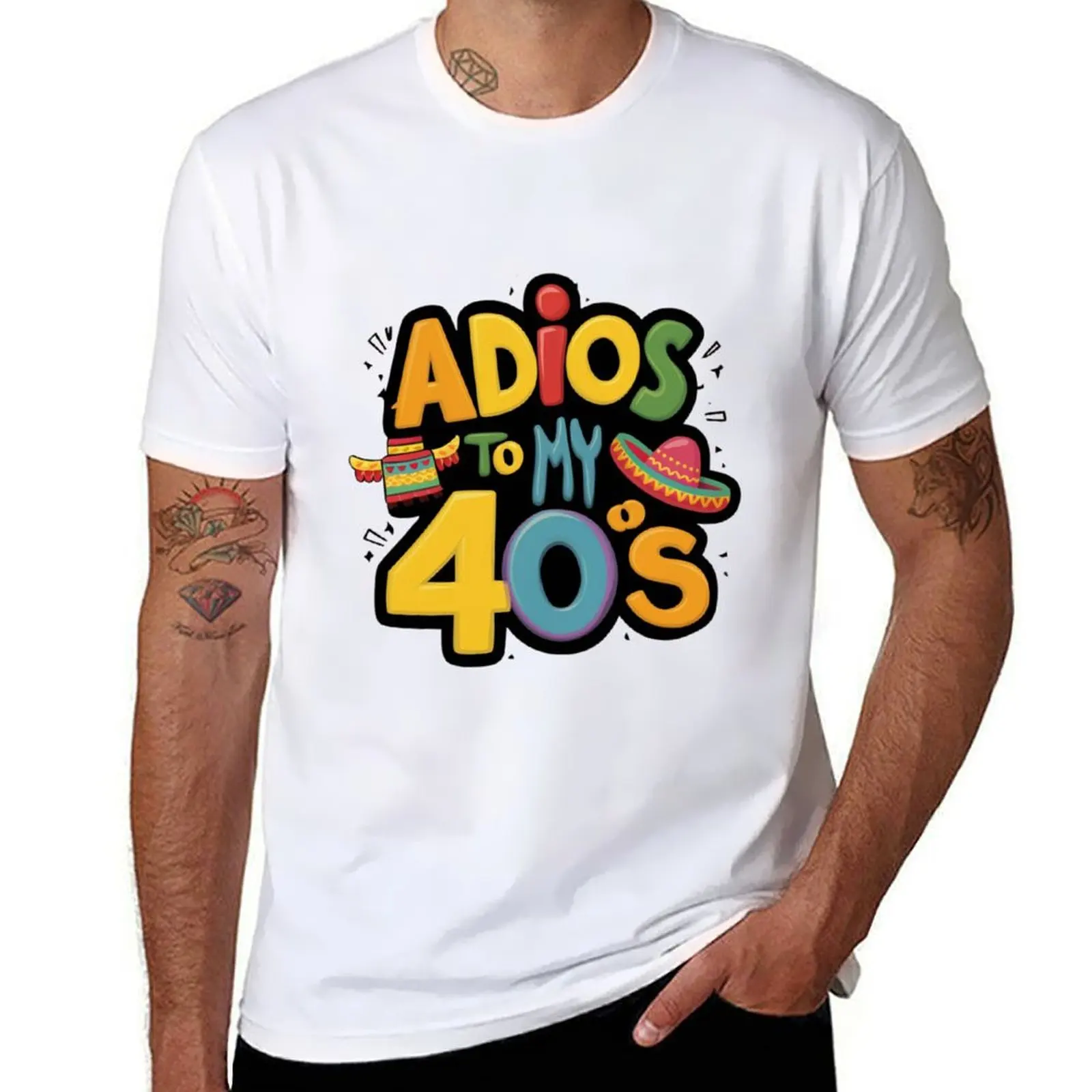 

Adios to my 40s Cinco de Mayo T-Shirt cotton t shirt pack t shirt man casual T-Shirt