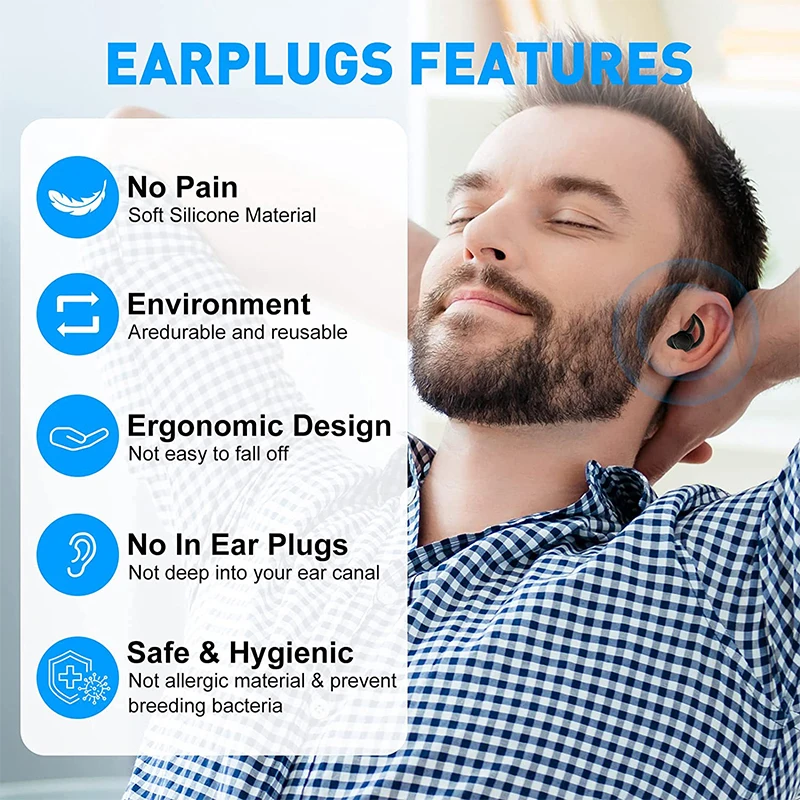 Soundproof Earplugs For Sleeping Soft Silicone Ear Muffs Noise Protection Travel Reusable Protection Sound Blocking ear plugs