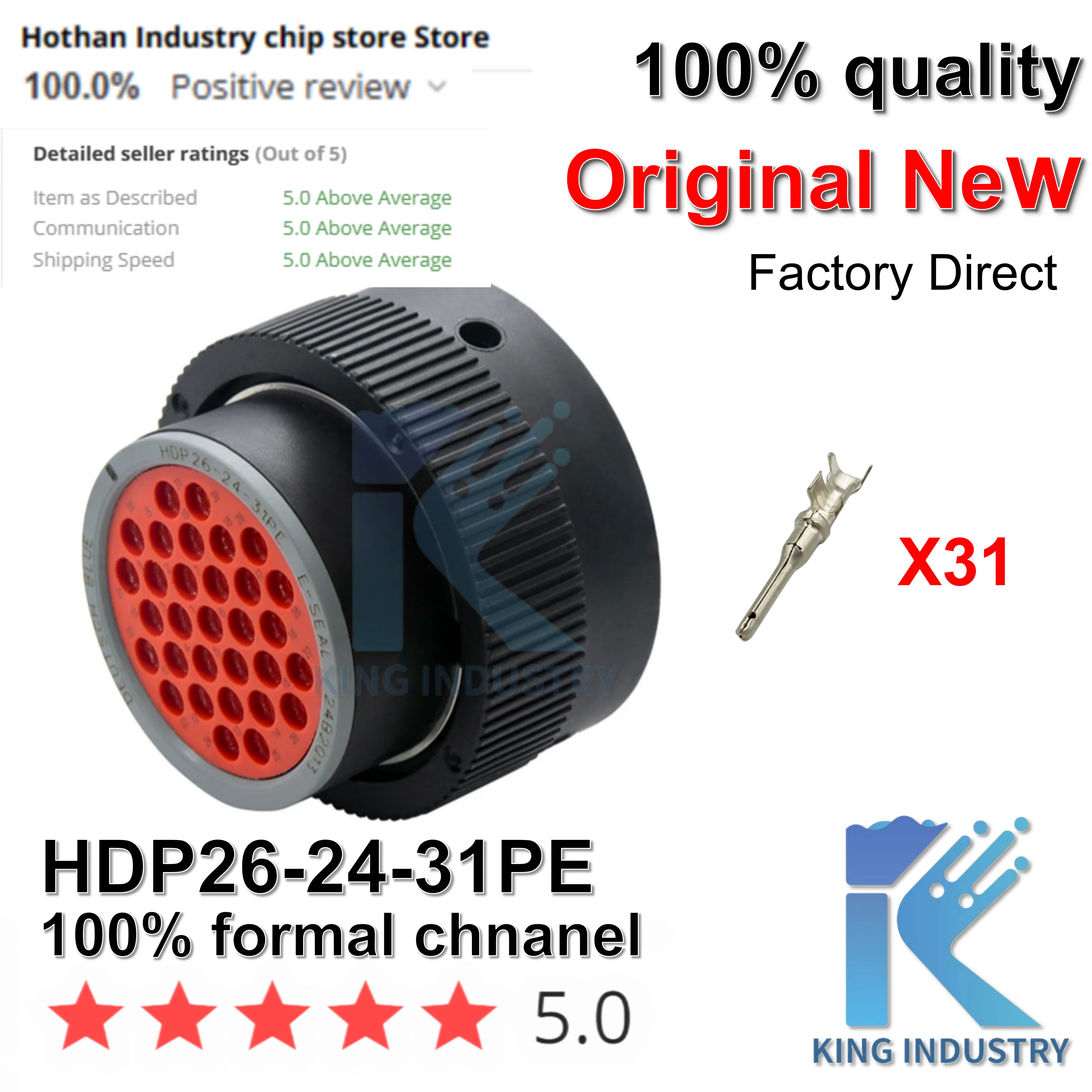 (1PCS) HDP24-24-31SE HDP26-24-31PE  DEUTSCH 100% NEW  Circular Connector Plug 31 pole Waterproof