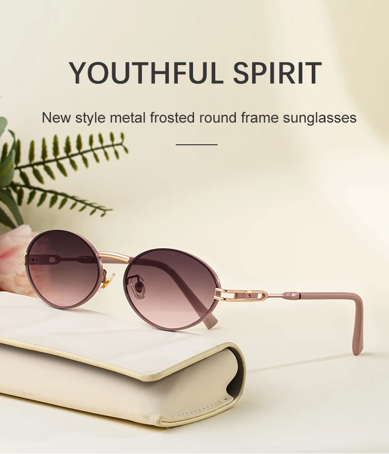 Kleine ovale Punk-Sonnenbrille für Damen 2026 – Luxusmarke, Vintage-Metallrahmen, trendige Sonnenbrillen für Damen, UV400-Schutz – Detail 3
