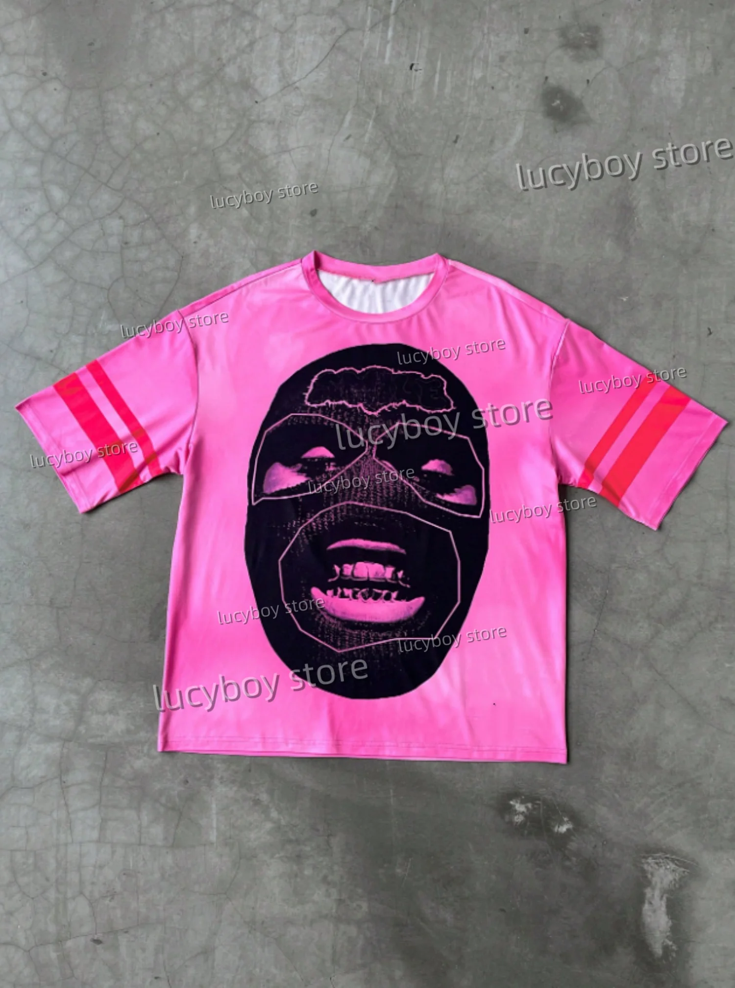 

2025 Summer Men dailyMen's T-Shirt American Vintage y2k 3D Masked men Print Short-Sleeved Top Daily Street Men T-Shirt