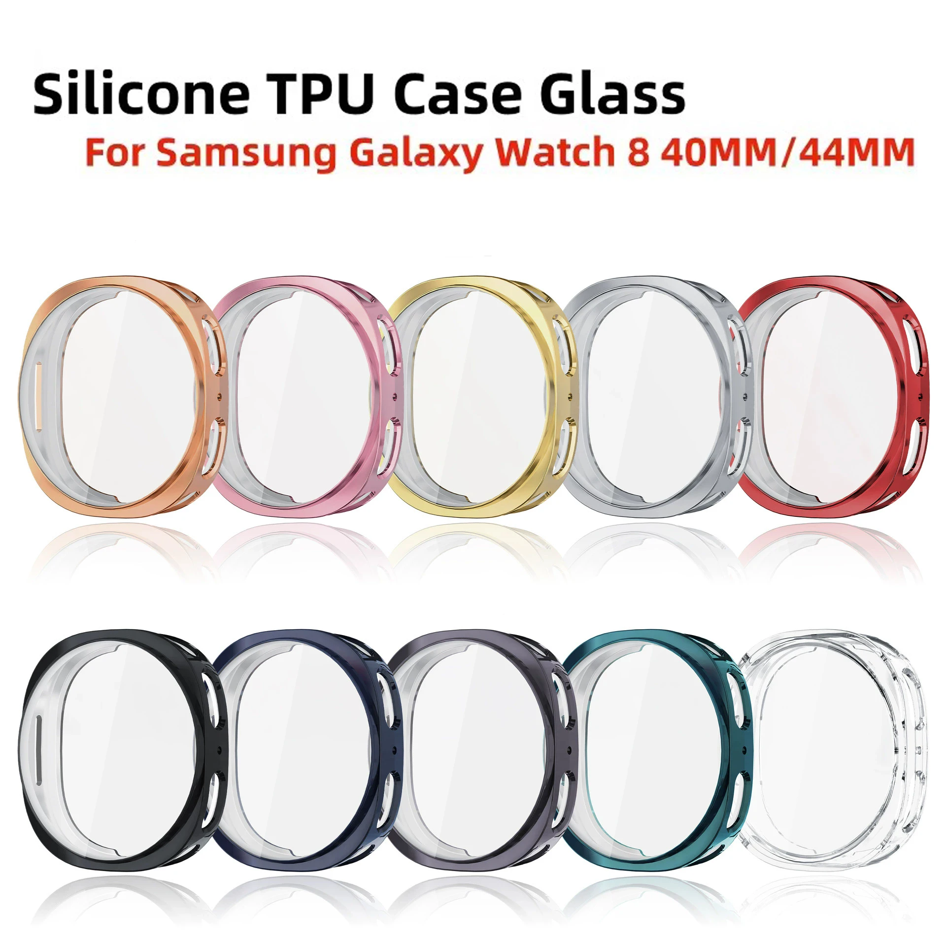 

Soft TPU Case Glass For Samsung Galaxy Watch 8 40MM 44MM All-Around Watchband Screen Protector Frame Bumper Watch8 Cover Shell