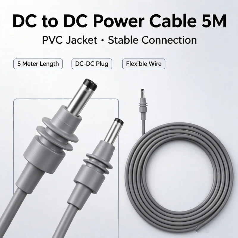 DC to DC Power Cable 5M PVC Jacket For Starlink, DC-DC Power Cord Replacement Wire for Starlink Satellite Internet Terminal Acce