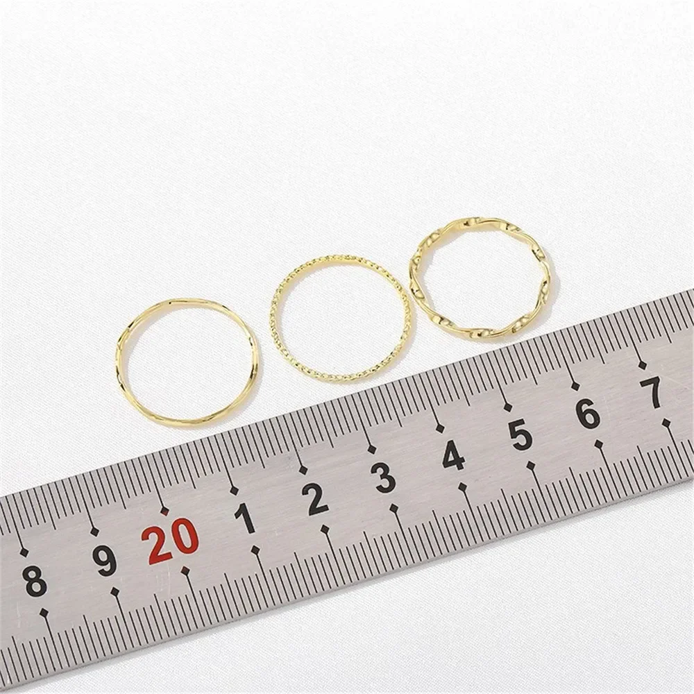 

14K Gold Flower Wave Ring Ring Handmade Diy Hand Ring Jewelry Material Accessories Q003