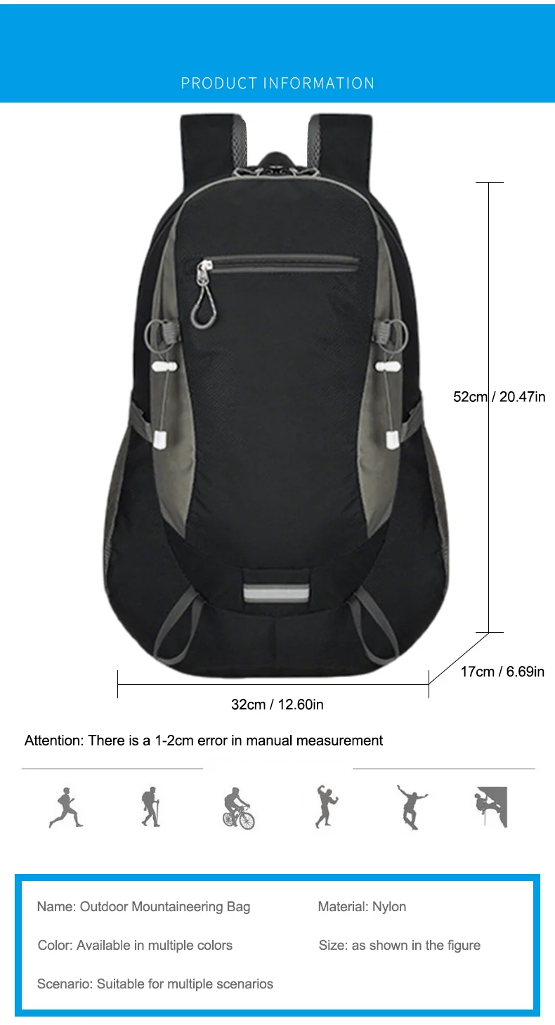 Lightweight travel backpack color options