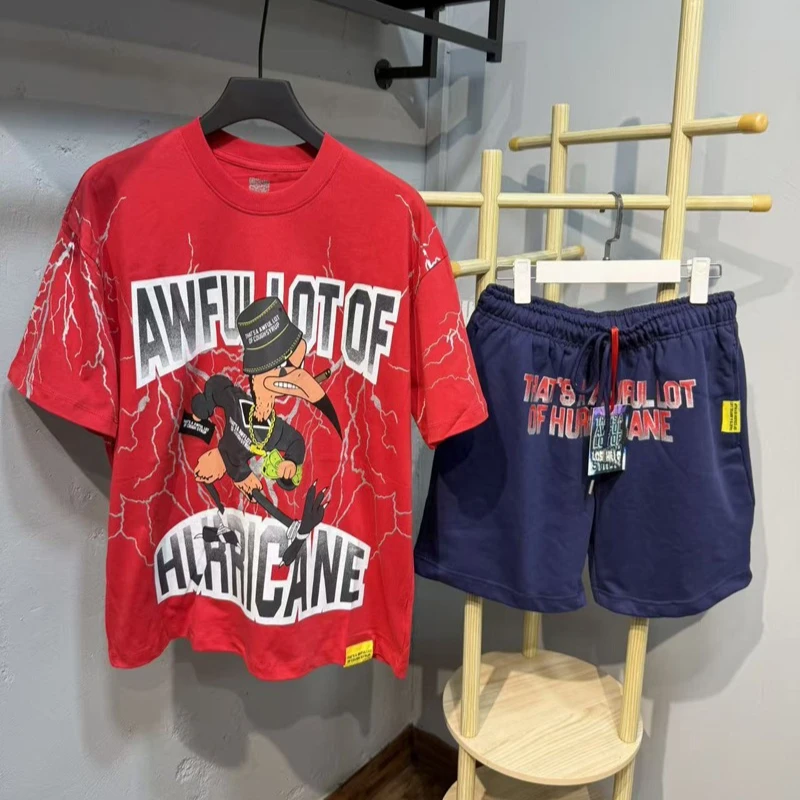 2026ss That's A Awful Lot of Cough Syrup Tshirts High Street Graffiti Print Hip Hop Casual Loose T-shirts for Men Women