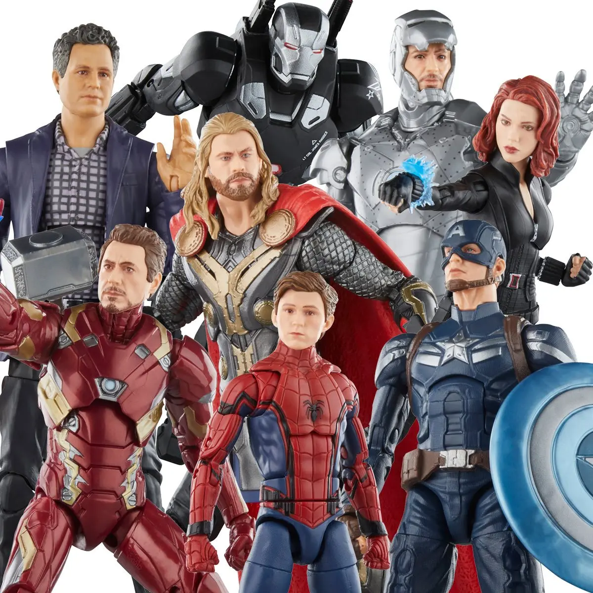 Marvel Legends Ifinity Saga Thor Bruce Banner Black Widow Capitán América Warmachine Ironman MKII MK46 figura de acción de juguete, 6"