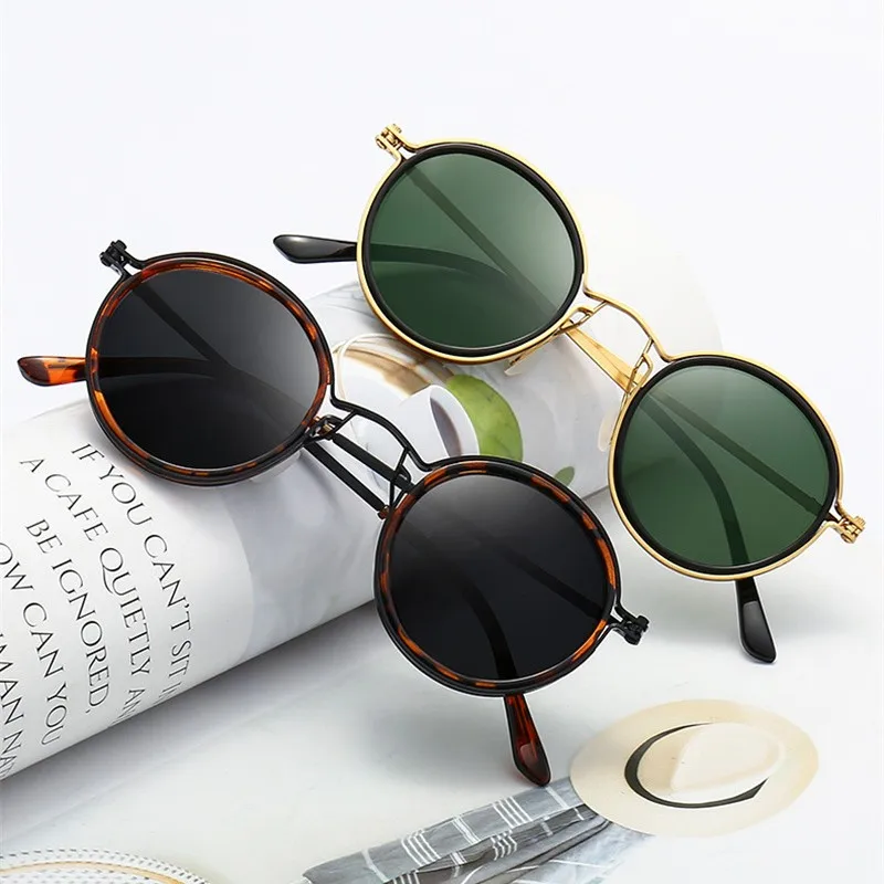 Klasyczna gotycki Steampunk okulary przeciwsłoneczne Unisex UV400 w stylu Retro okrągłe markowe okulary przeciwsłoneczne designerskie okulary przeciwsłoneczne w stylu Vintage mała ramka