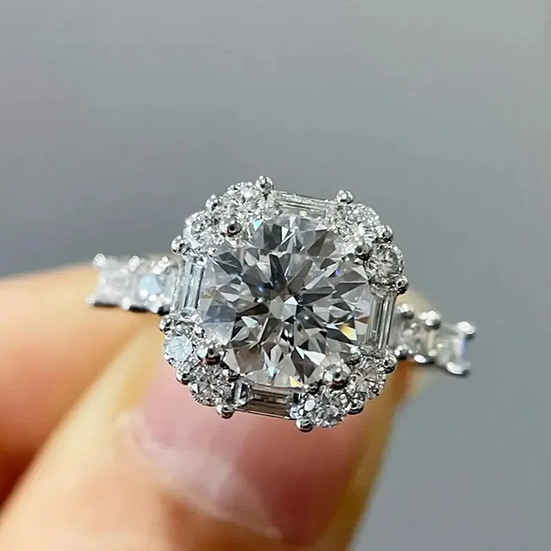Luxury Female 925 Sterling Silver Sparkling Big AAA Zircon Stone Ring Vintage Wedding Rings for Women Jewelry Gifts Anillos
