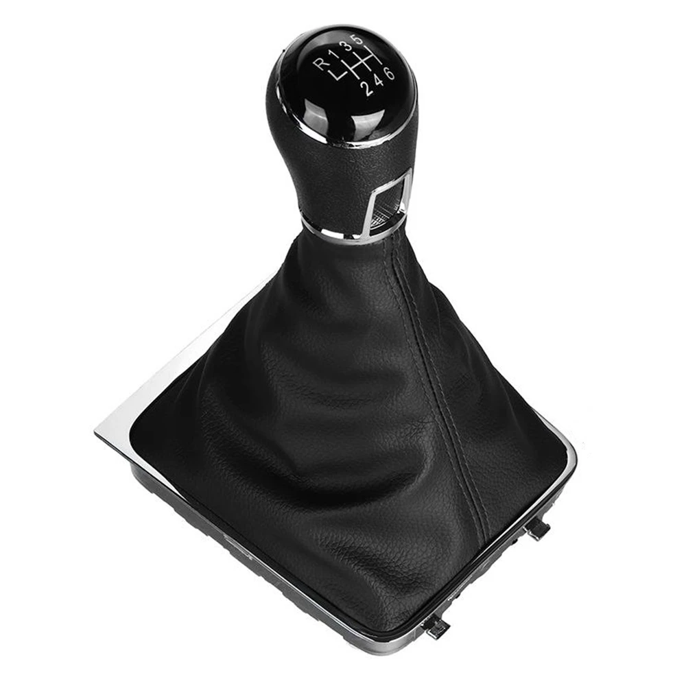 

6 Speed Gear Shift Knob Gaiter Boot Cover PU Leather For- Passat 3C B6 3C2 3C5