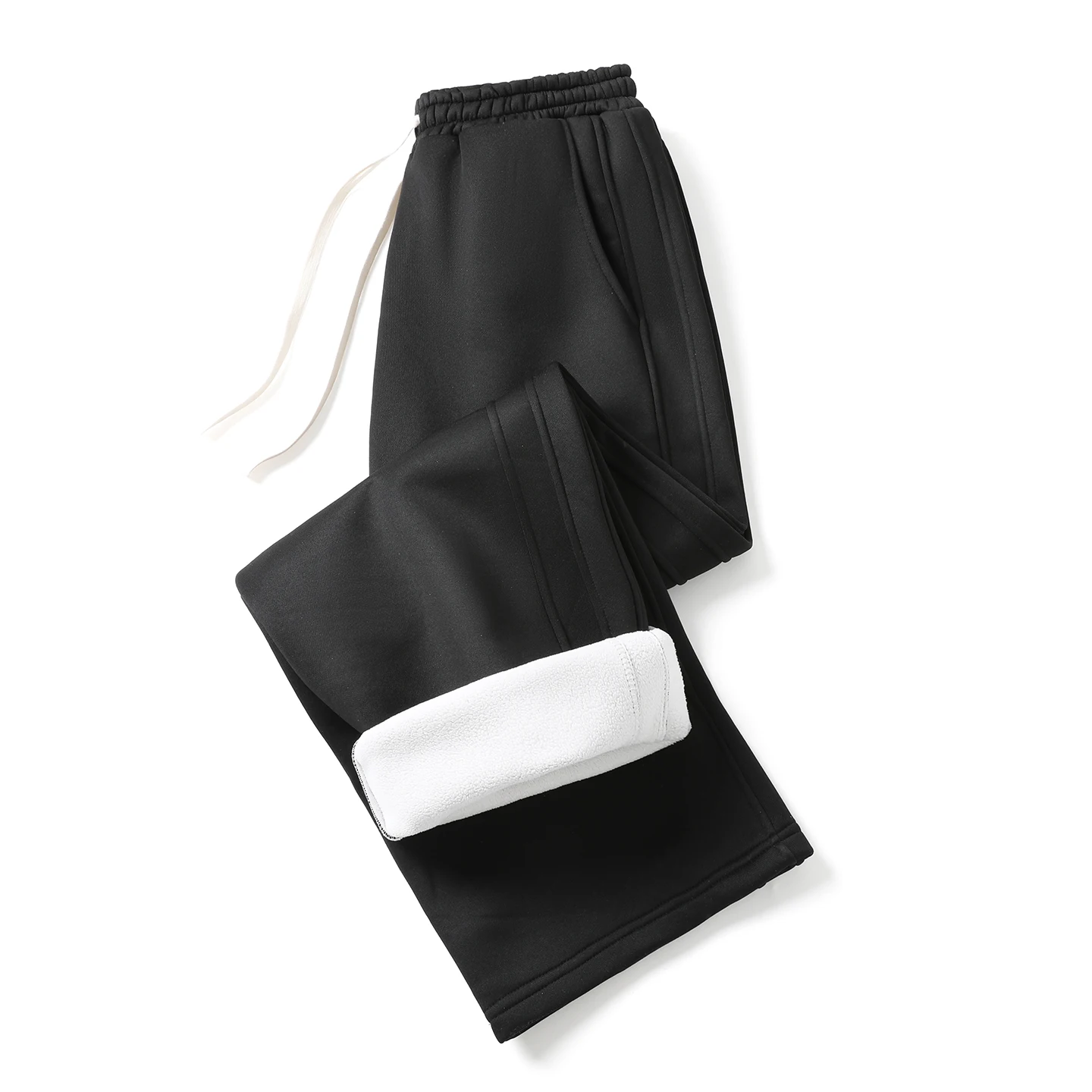 

Мужские зимние теплые повседневные брюки, флисовые толстые прямые однотонные брюки, мужские спортивные брюки на шнурке, свободная уличная одежда, большие размеры 8XL