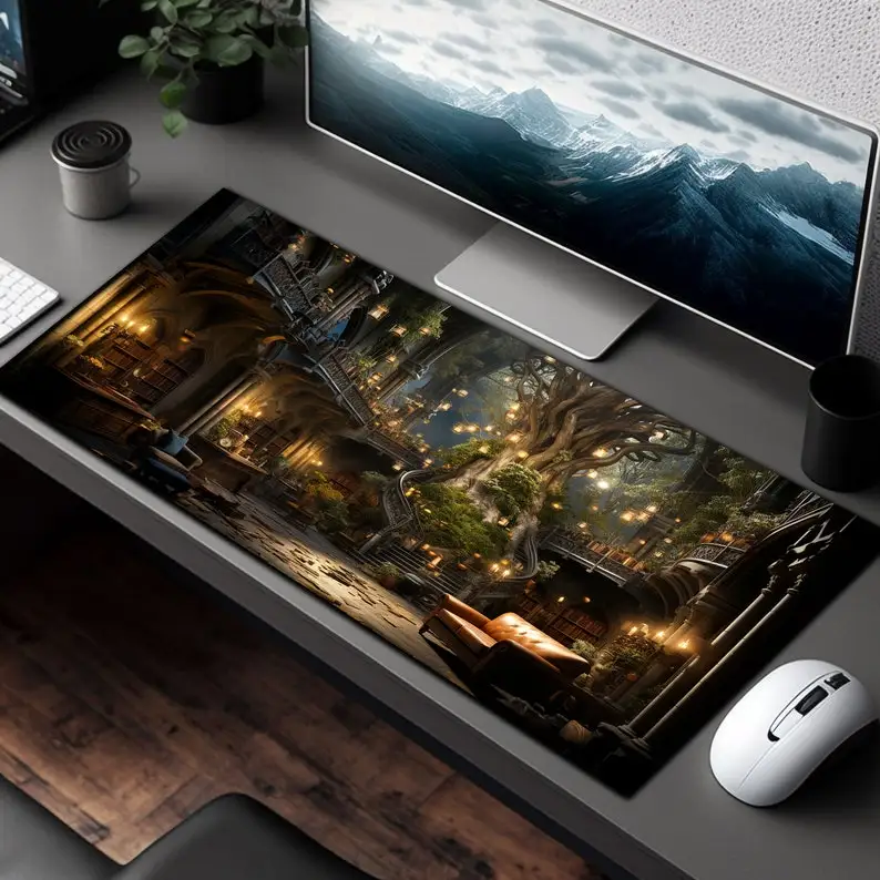 Large Fantasy Playmat Desk Mat Mouse Pad Adventure Dreams Mousepad XXL Keyboard fot Computer PC Laptop Mat Dark Academia Mat