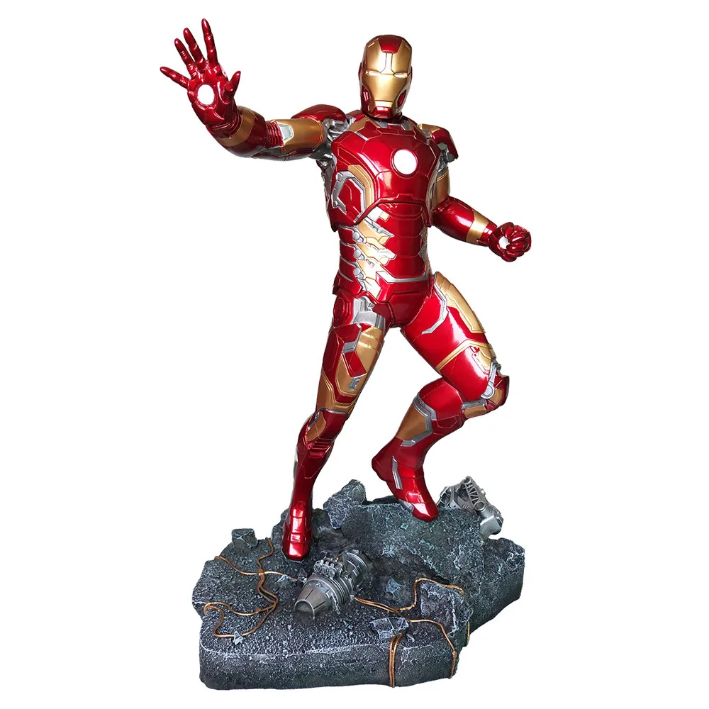 Large 50cm Final Battle Resin Statue Superhero Iron man MK43 Mark 43 Figure Battle Damage Ver. ironman GK Collection model