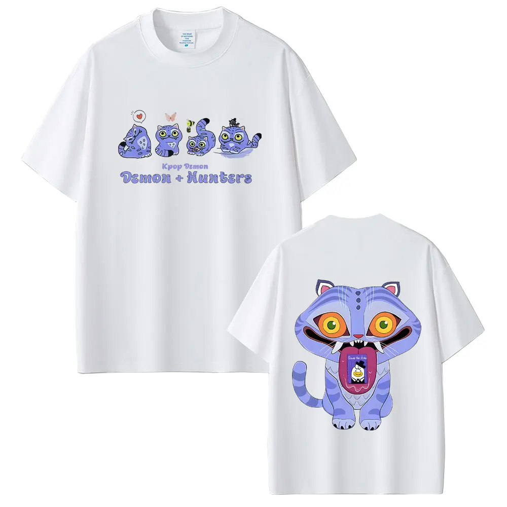 

Movie KPop Demon Hunters T-shirt Cute Funny Derpy Tiger Graphic T Shirts Men Women Cotton Casual Tshirt Male Vintage Streetwear