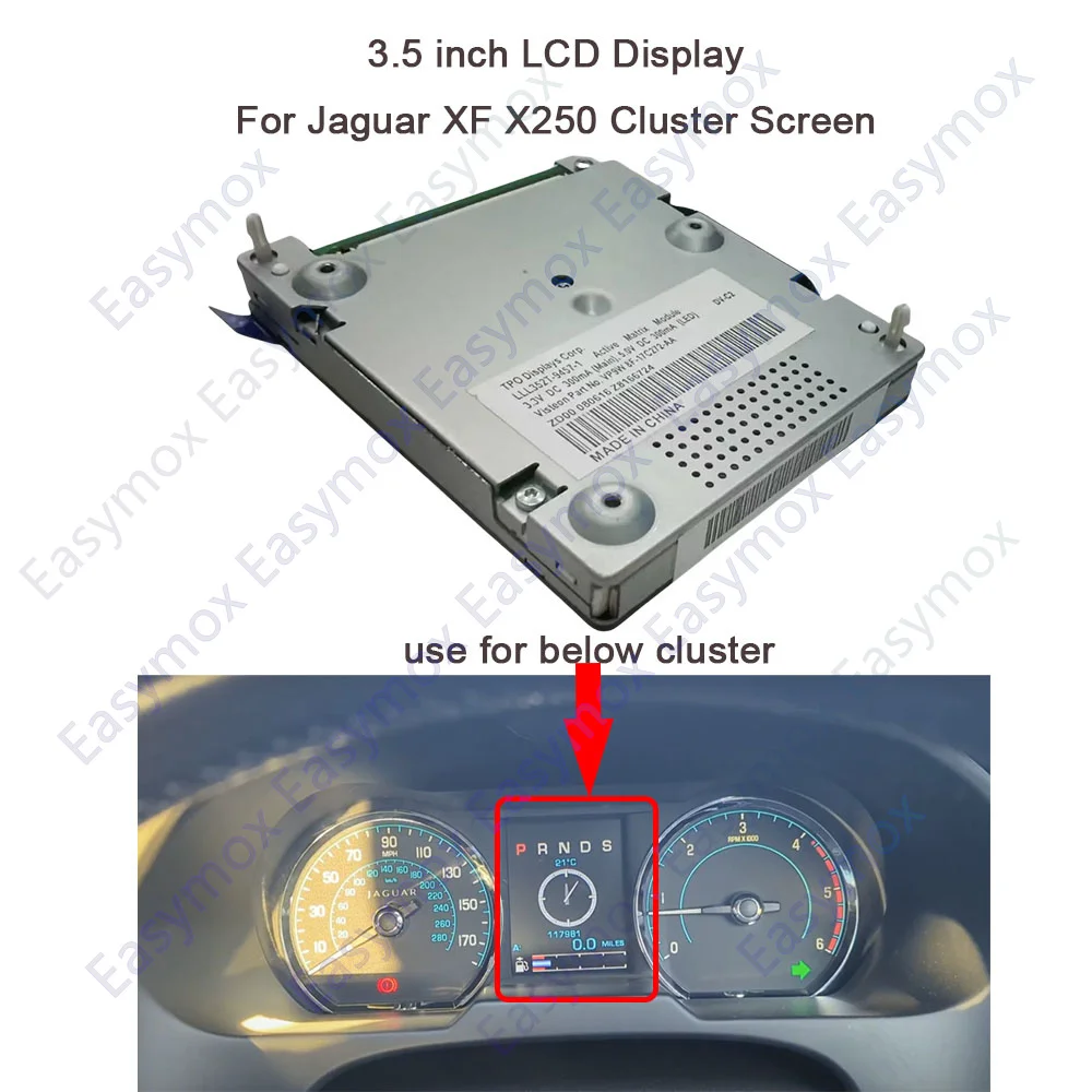 Color TFT Display Screen TJ035NC04AA For Jaguar XF X250 XF-R Dahsboard Instrument Cluster 2011 2012 2013 2014