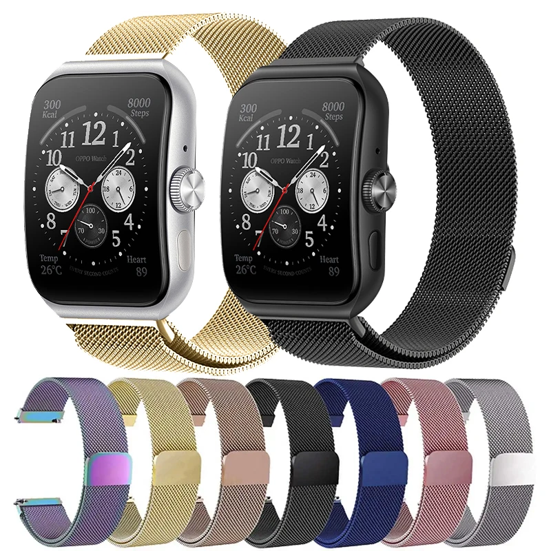 22mm Milanese Loop For OPPO Watch 4 Pro X X2/OnePlus Watch 3 2 2R/OnePlus 46mm Metal Band Correa For Realme Watch S2 S 2 3 Pro