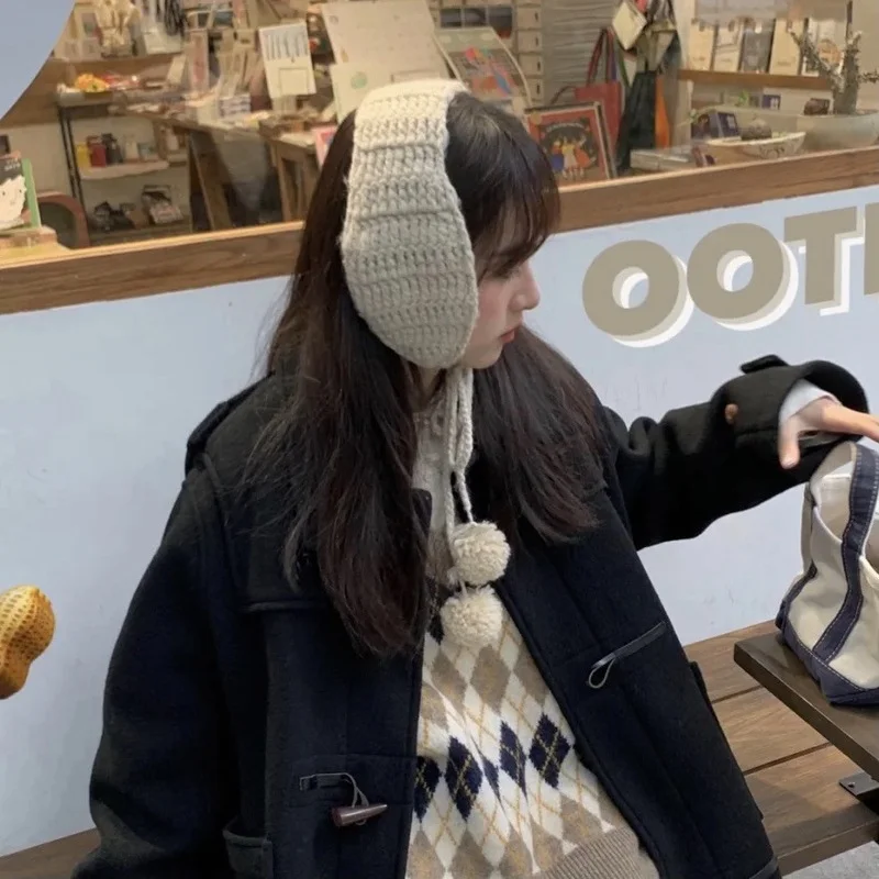 اليدوية محبوك أفخم غطاء للأذنين لينة محبوك إيرفلاب الأذن يفشل الخريف والشتاء سدادات حماية الأذن الدافئة والمخملية غطاء للأذنين الإناث