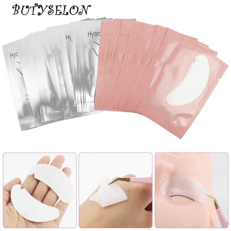 50 Pairs Eye Patches Eyelash Extension Under Eye Pad Lash Lifting Gel Patch V-shaped Paper Sticker Pads Eyelash Firm Makeup Tool